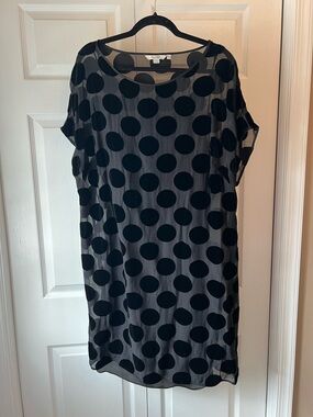 Boden Black Polka Dot Midi Dress
